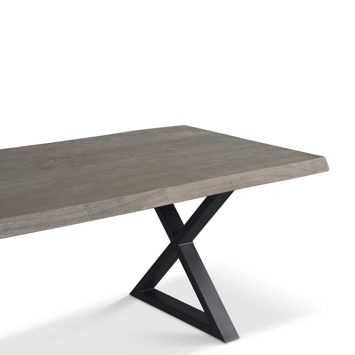 Brooks Dining Table X Base 40" x 116" Sandblasted Grey Top - Black Base by Urbia - detail 6