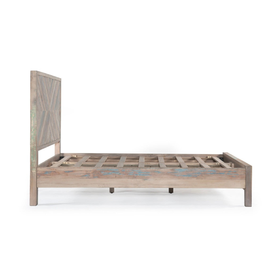 Marseilles Reclaimed Wood Queen Bed Coastal Mist