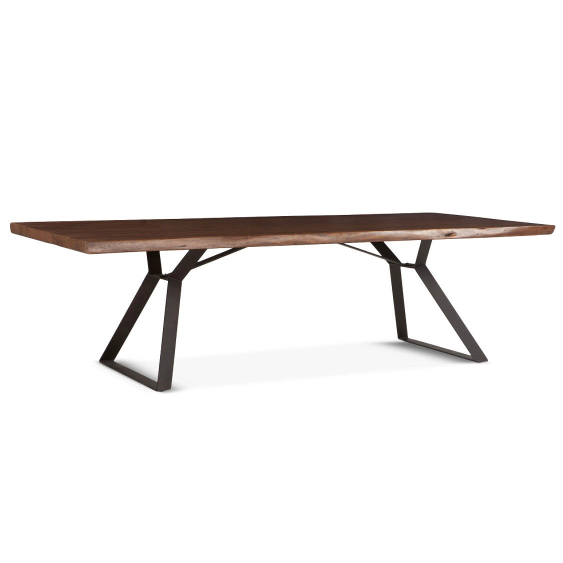 Brooklyn Loft Live Edge Solid Wood Iron Leg Dining Table 106"