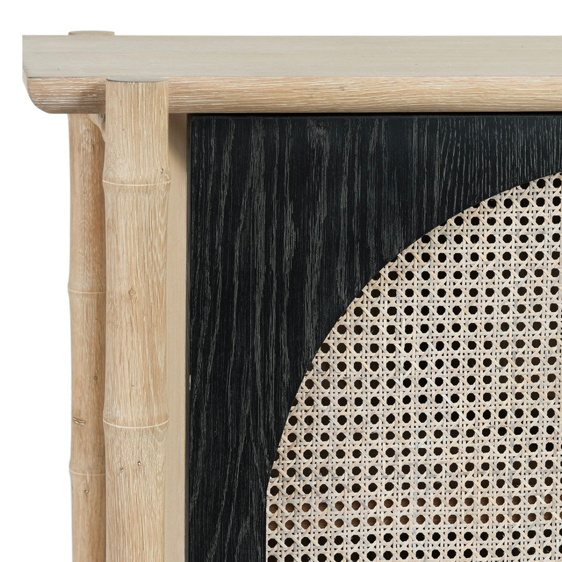 Barrea Oak Wood 4-Door Cabinet