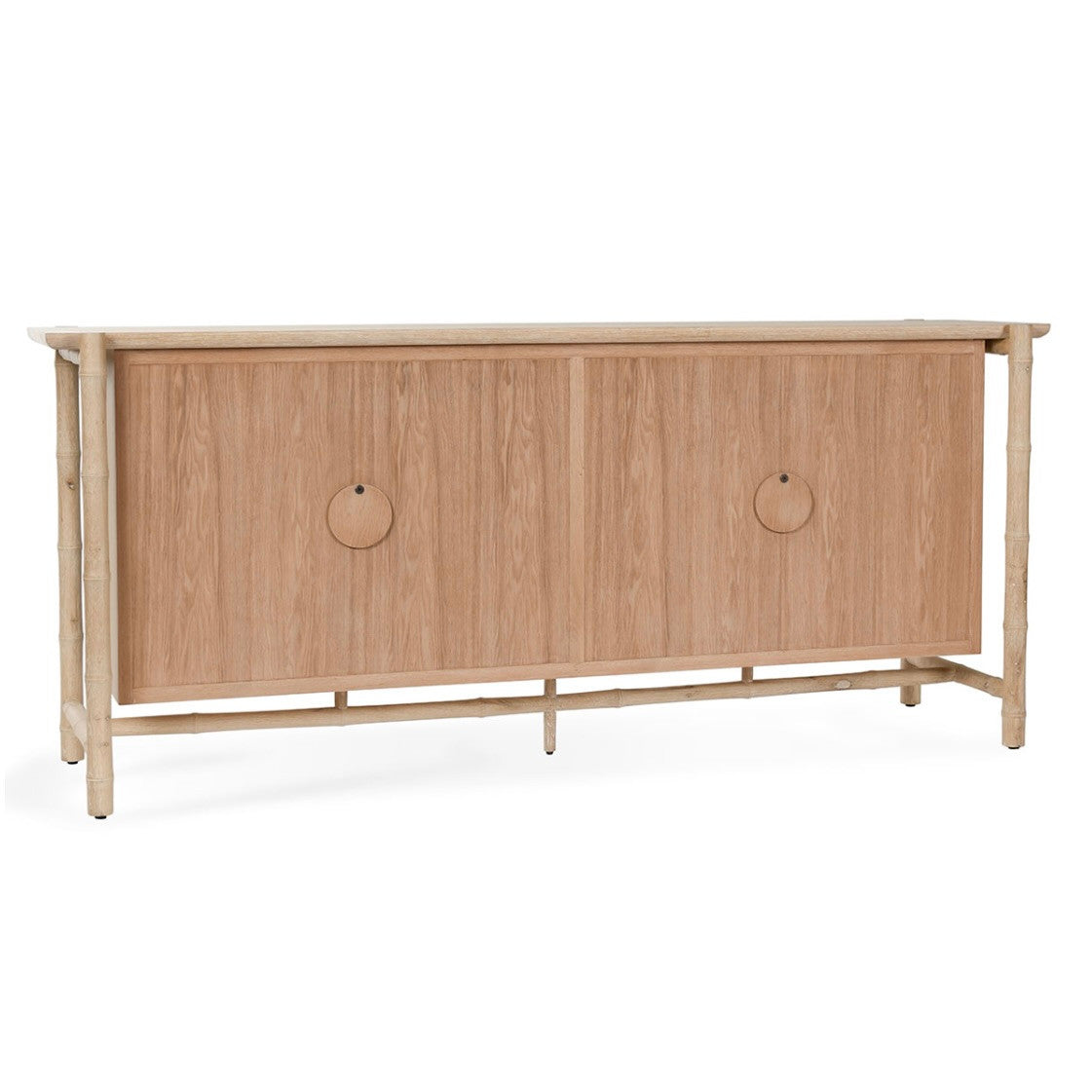 Barrea Oak Wood 4-Door Cabinet