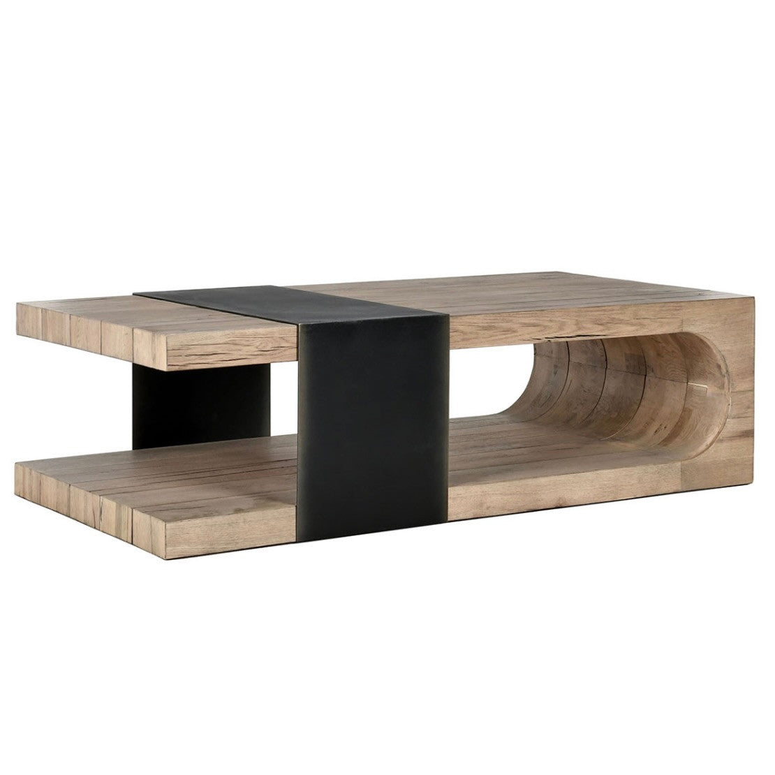 Danica 62" Reclaimed Wood and Iron Coffee Table