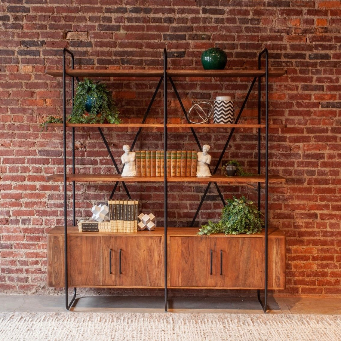 Valor 75" Bookshelf in Pecan Brown