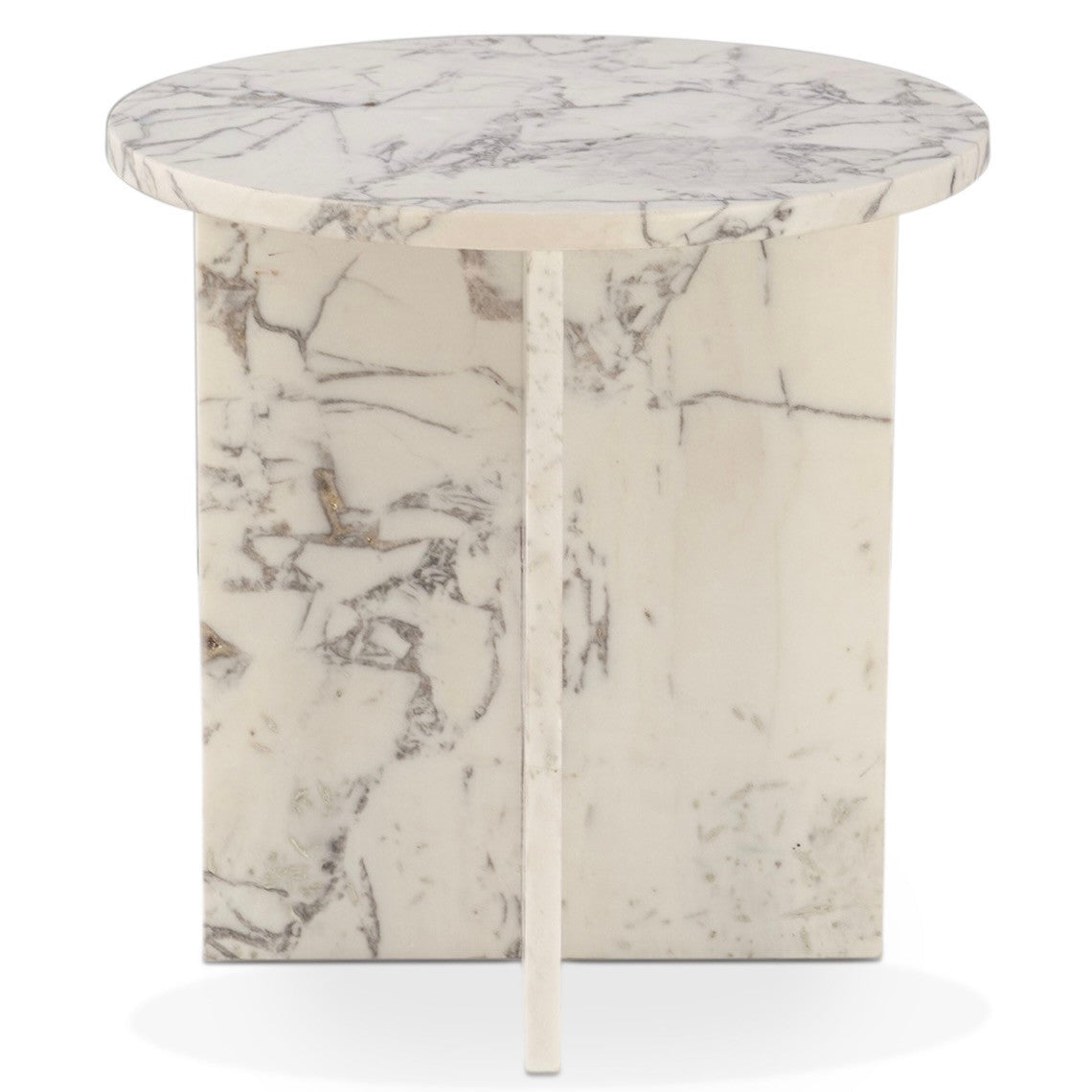 Nile 20" Side Table in Alabaster Marble