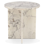 Nile 20" Side Table in Alabaster Marble