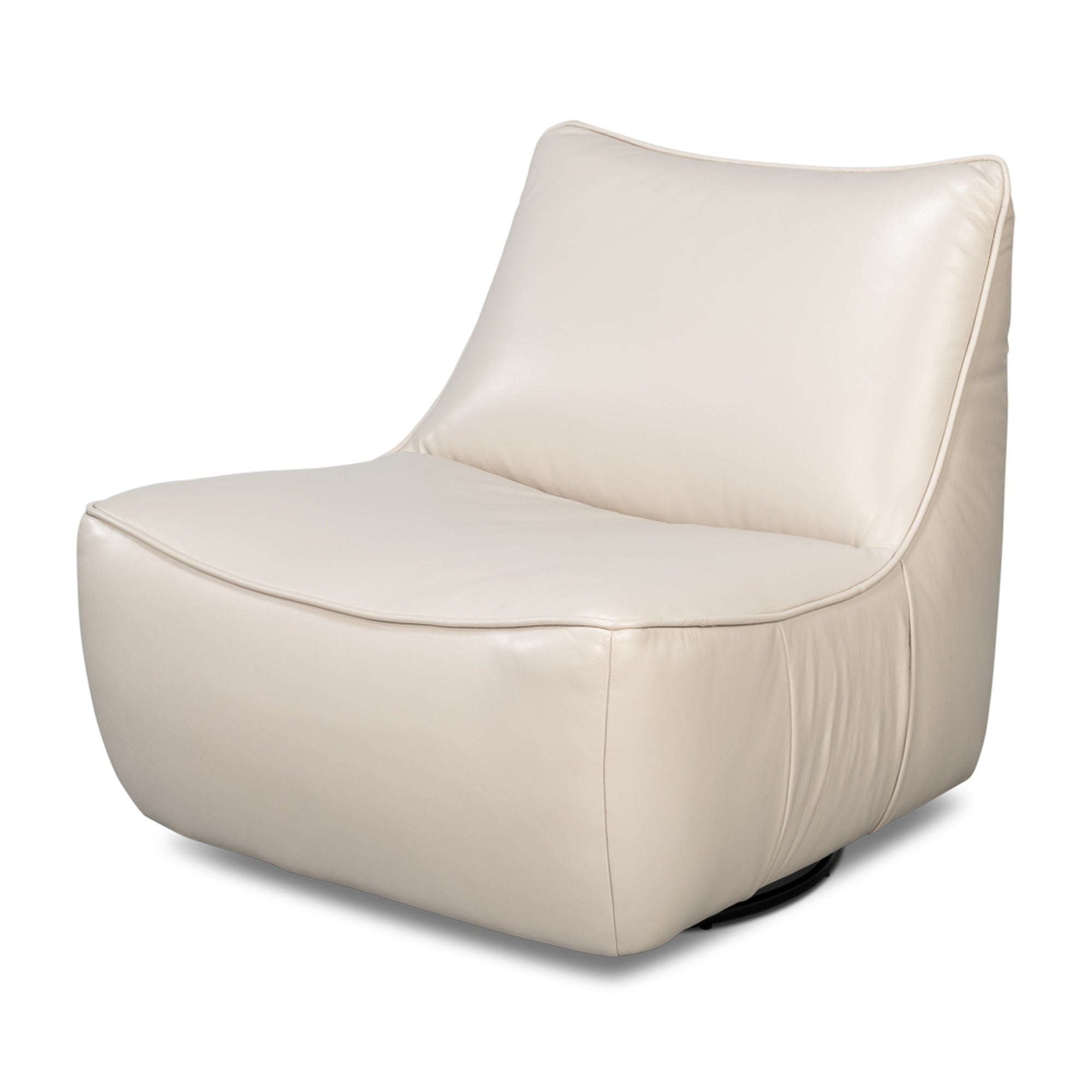 Kennett Swivel Chair,Crystal White Leath by Sarreid Ltd