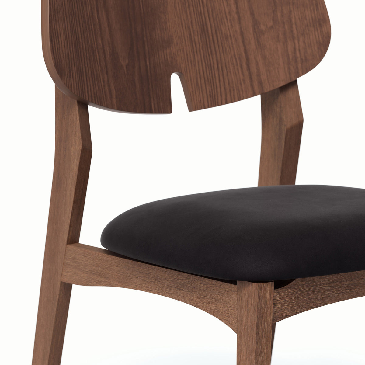 Beth Dining Chair Nogal, Shimmy Black Vinyl by Urbia - detail 6