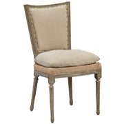 Bergere Linen & Burlap Flare Back Dining Side Chair