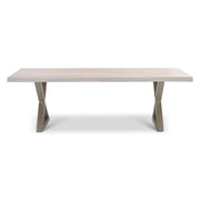 Brooks Dining Table X Base 40" x 92" White Wash Top - Pewter Base by Urbia - product view