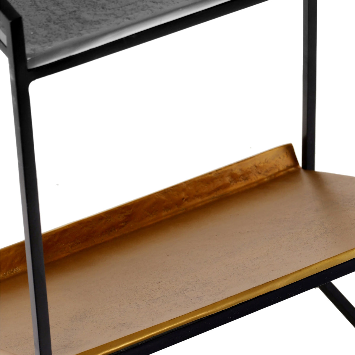 Noemi Cast Aluminum Magazine End Table Vintage Silver, Antique Brass by Urbia - detail 3