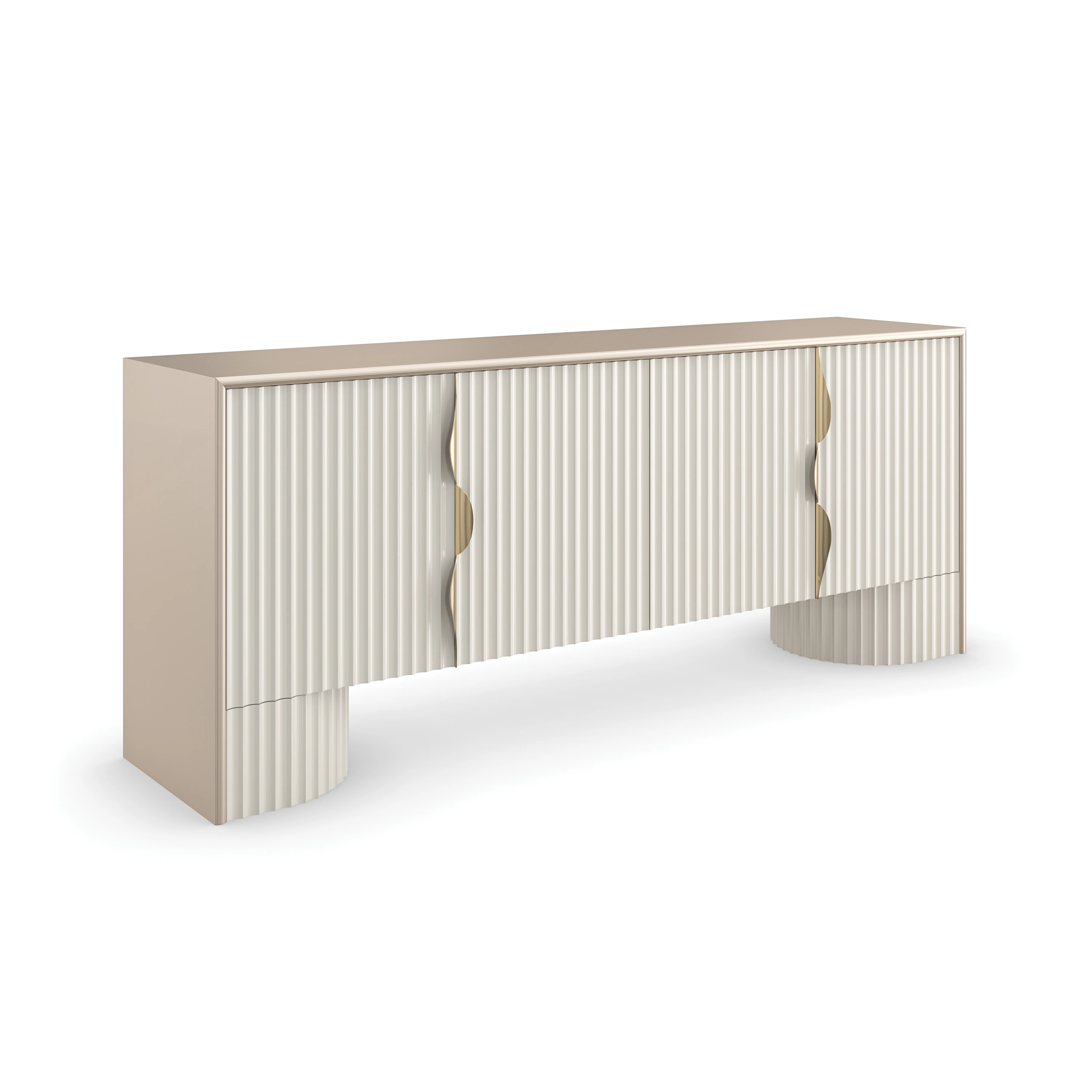 Corinthian Almond Milk Entertainment Console 80" by Caracole - view 6