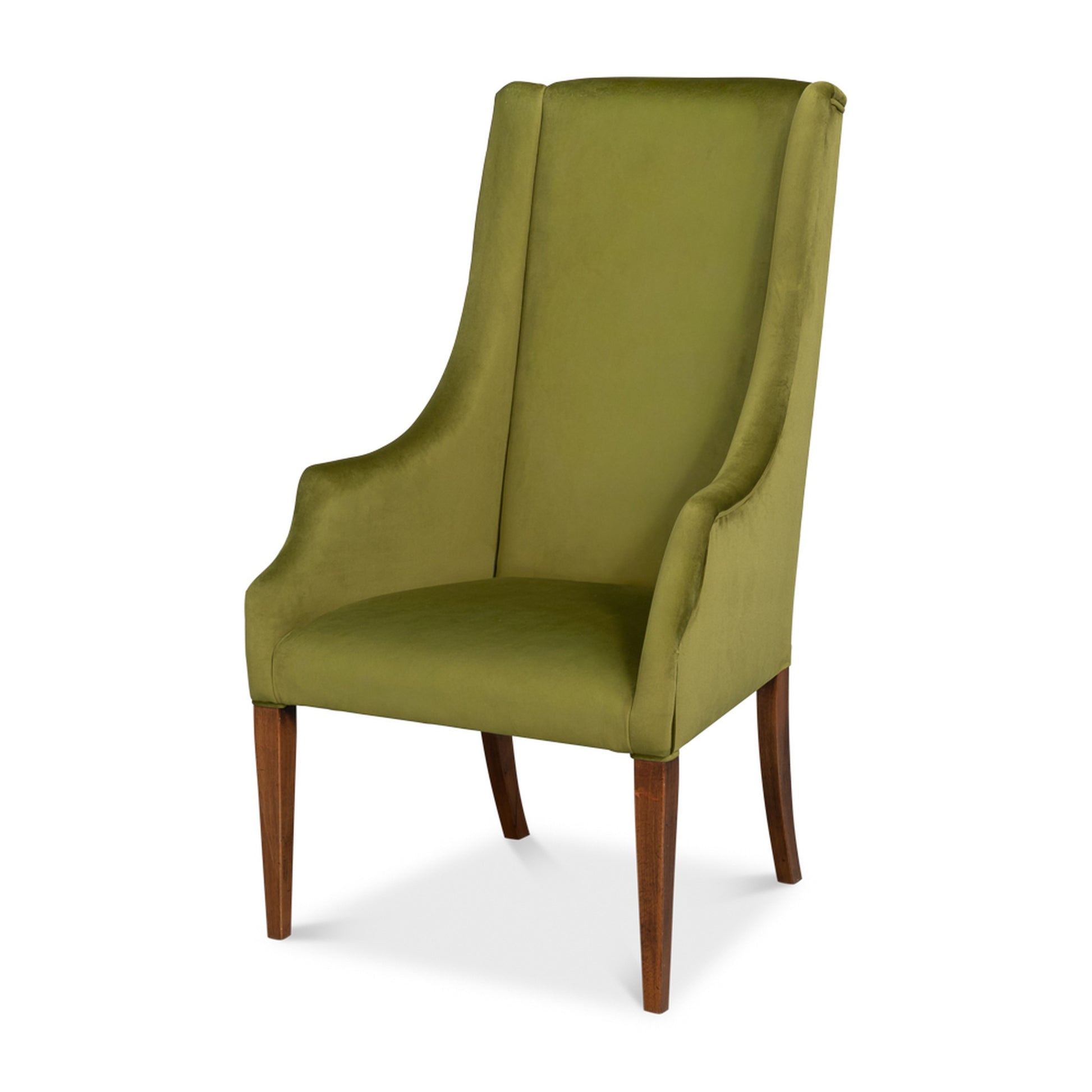 Captains Chair,Noce Anticato,Green Velve by Sarreid Ltd