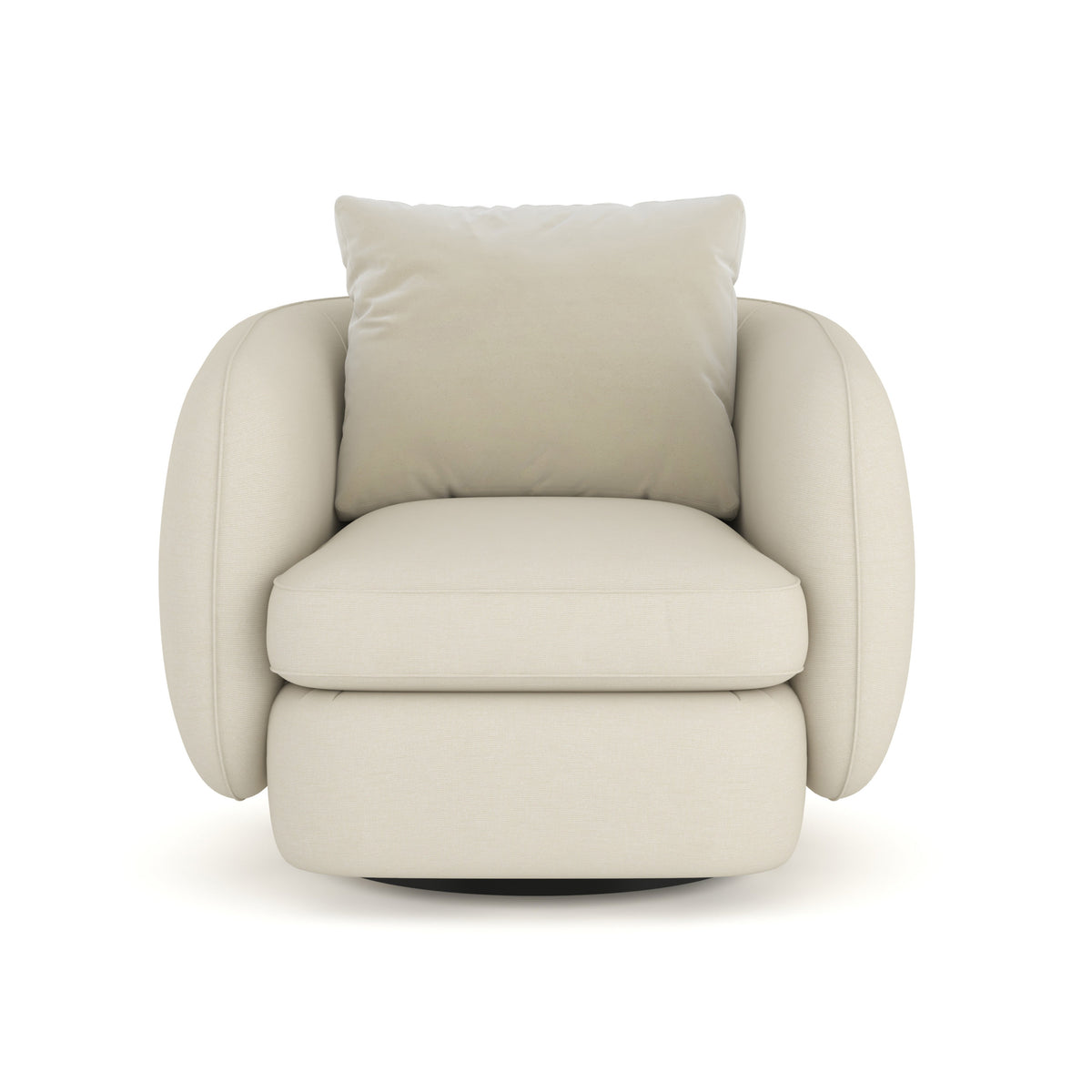 Lumi Swivel Chair Almost Black 32.75" by Caracole