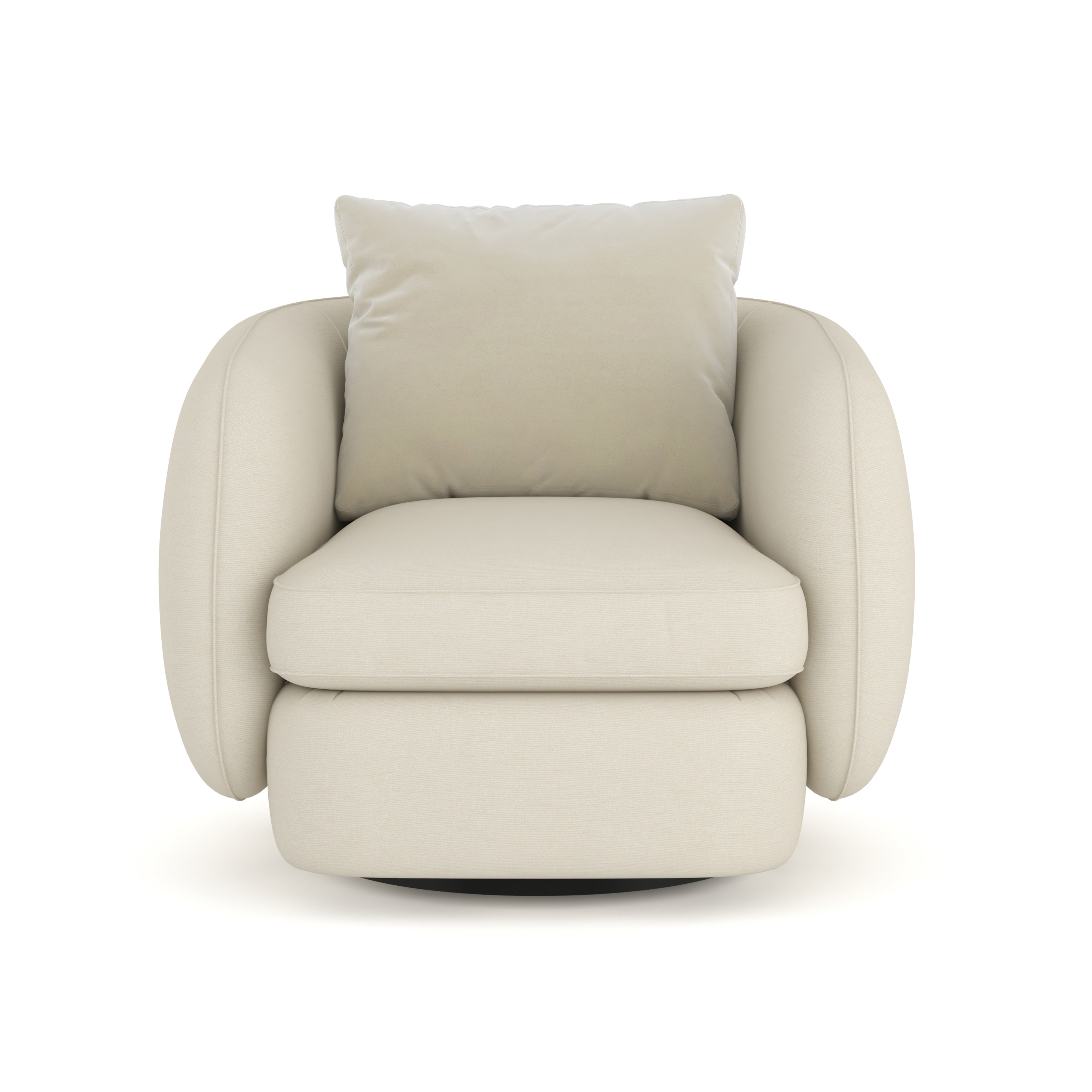 Lumi Swivel Chair Almost Black 32.75" by Caracole