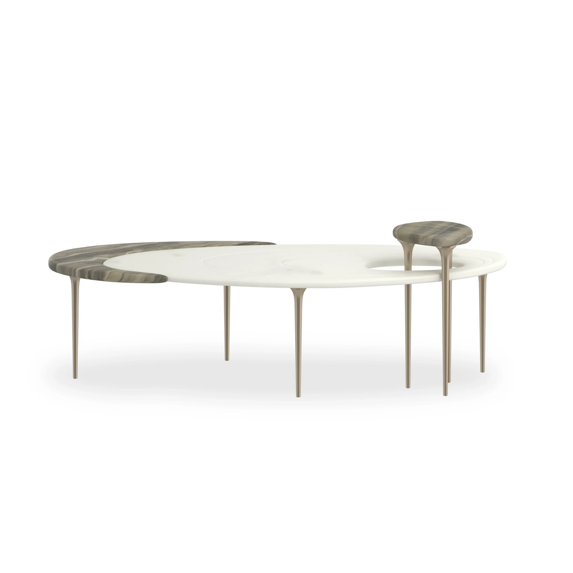 Resonance Champagne Gold Coffee Table 66" by Caracole