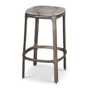 Marbelle - Alfie Marble Counter Stool - Toronto Sand/Antique Nickel Finish