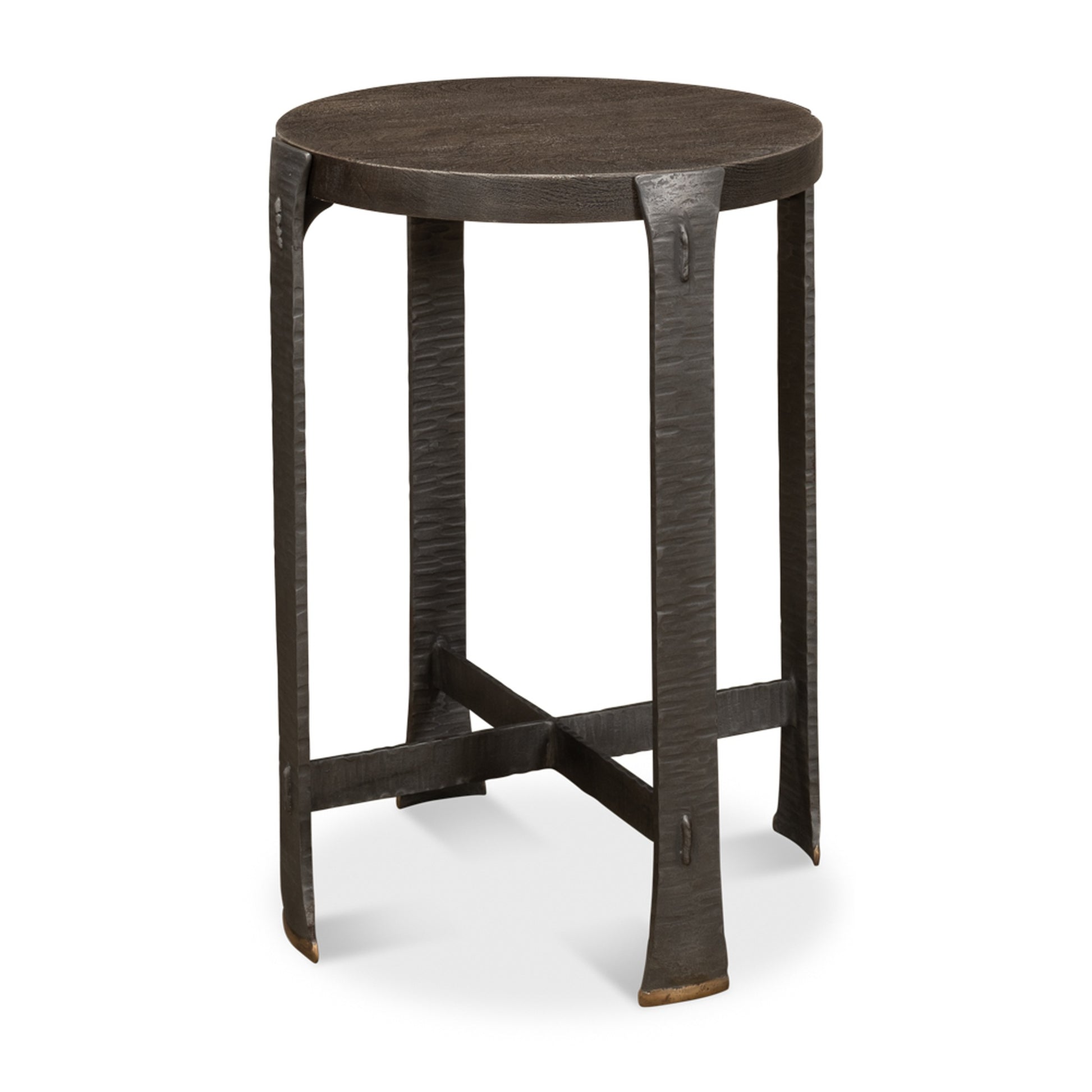 Forged Slats Side Table/Moleskin by Sarreid Ltd