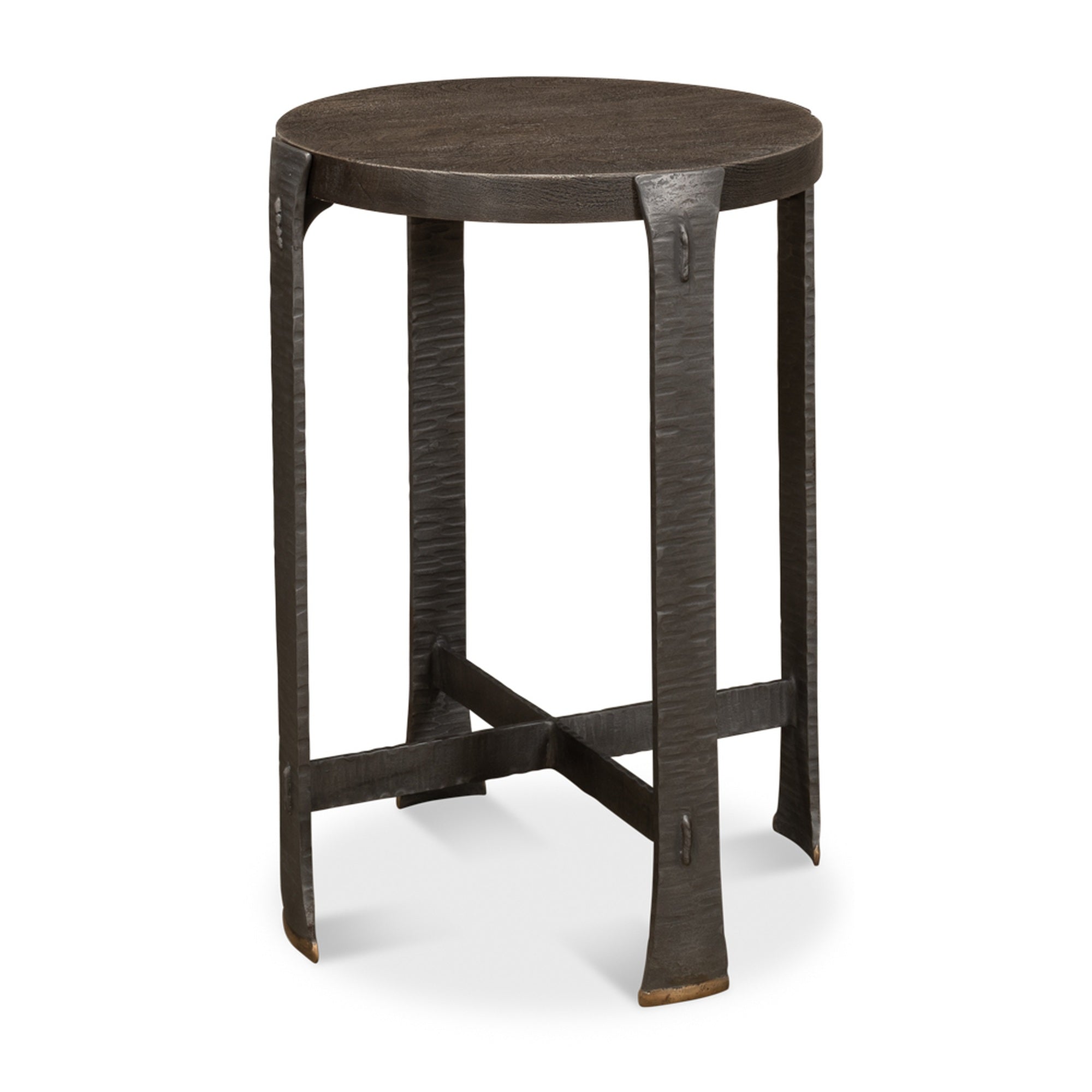 Forged Slats Side Table/Moleskin by Sarreid Ltd