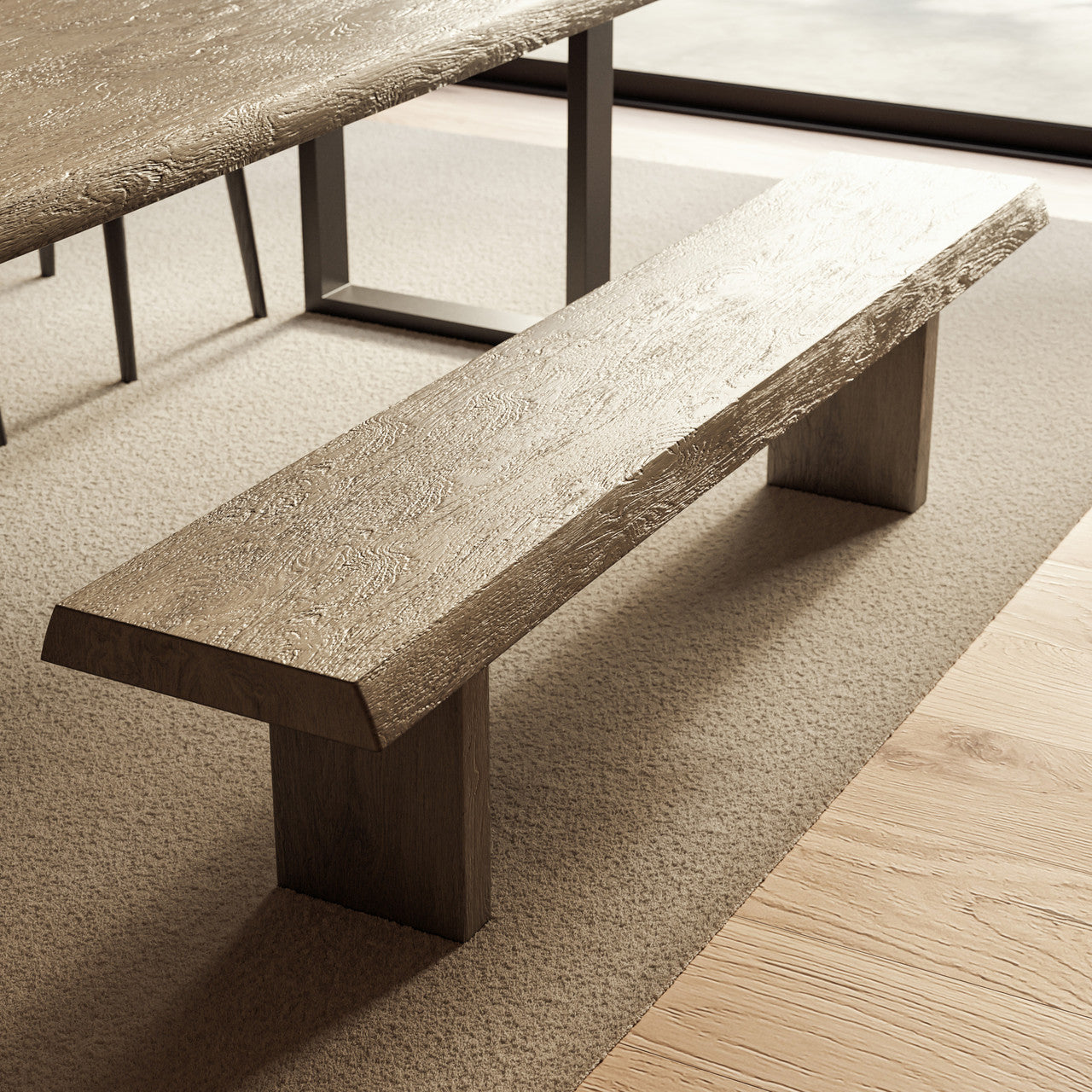 Brooks - Bench - 102" - Sandblasted Grey Frame