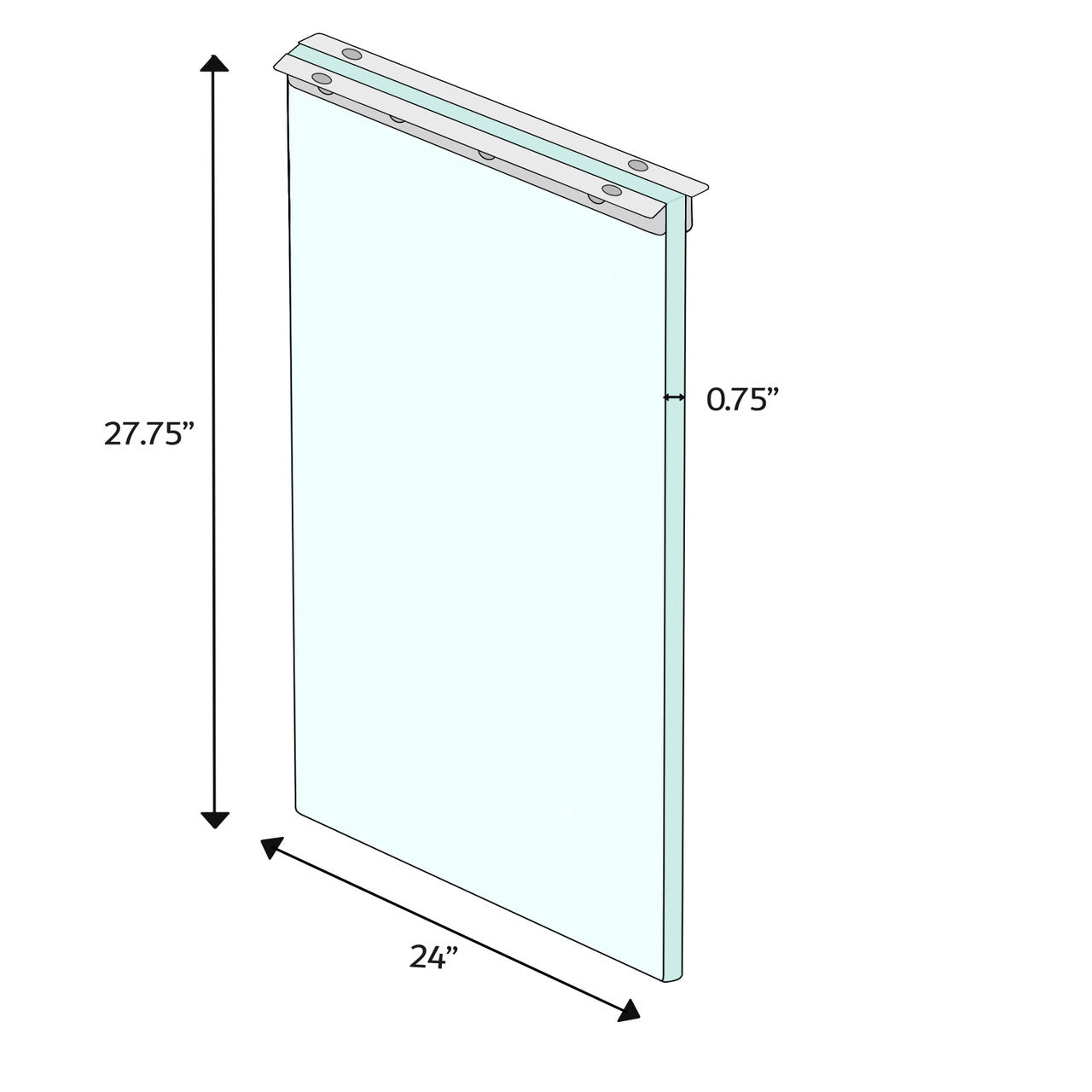 Brooks - Dining Table - Glass Base - 40" x 92" - White Wash Top - Clear Glass Base