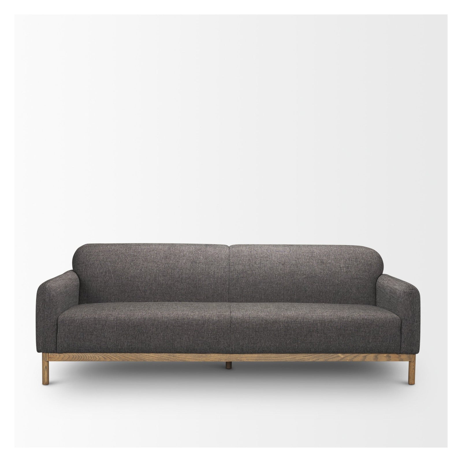Hale Sofa W/ Medium Brown Wood and Gray Fabric by Mercana at ZIN Home