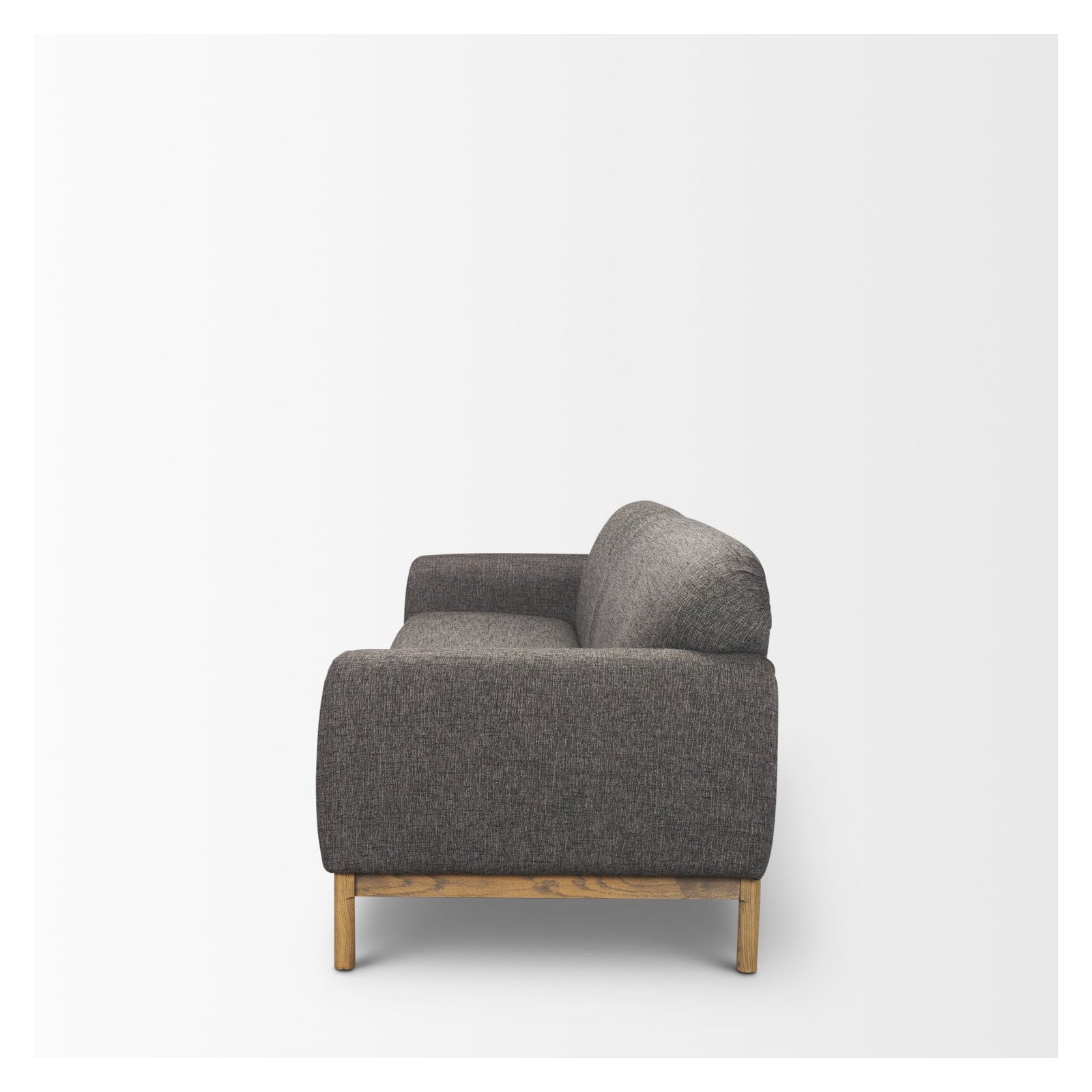 Hale Sofa W/ Medium Brown Wood and Gray Fabric by Mercana at ZIN Home