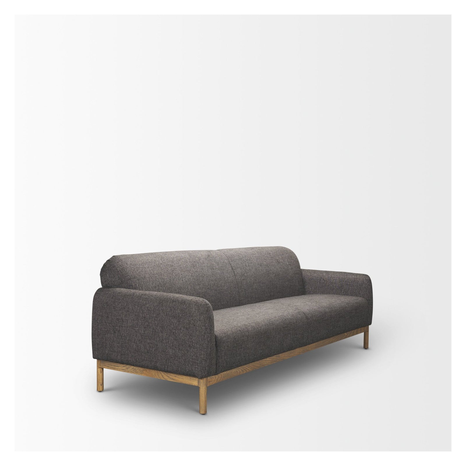 Hale Sofa W/ Medium Brown Wood and Gray Fabric by Mercana at ZIN Home