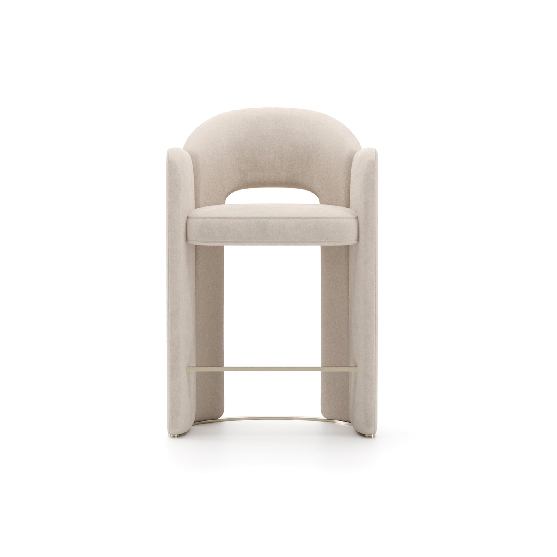Overlap Counter Stool Ivory Whisper of Gold 23.50" by Caracole