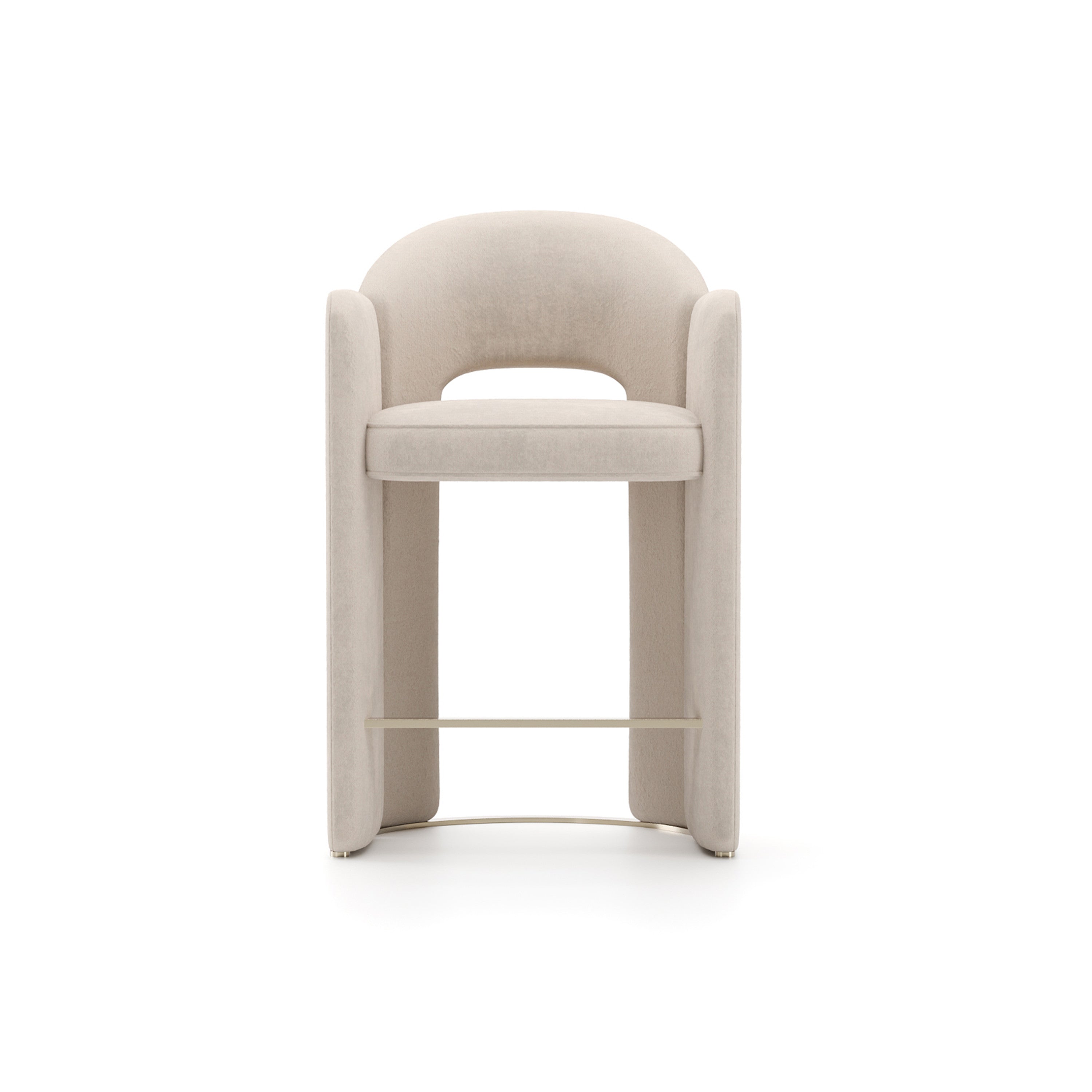 Overlap Counter Stool Ivory Whisper of Gold 23.50" by Caracole