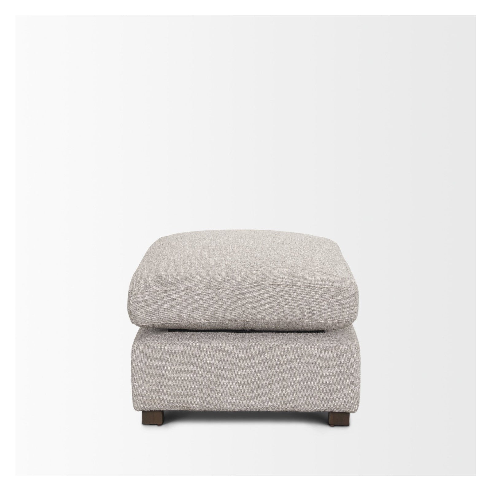 Halston Small Ottoman Light Gray Performance Fabric by Mercana at ZIN Home
