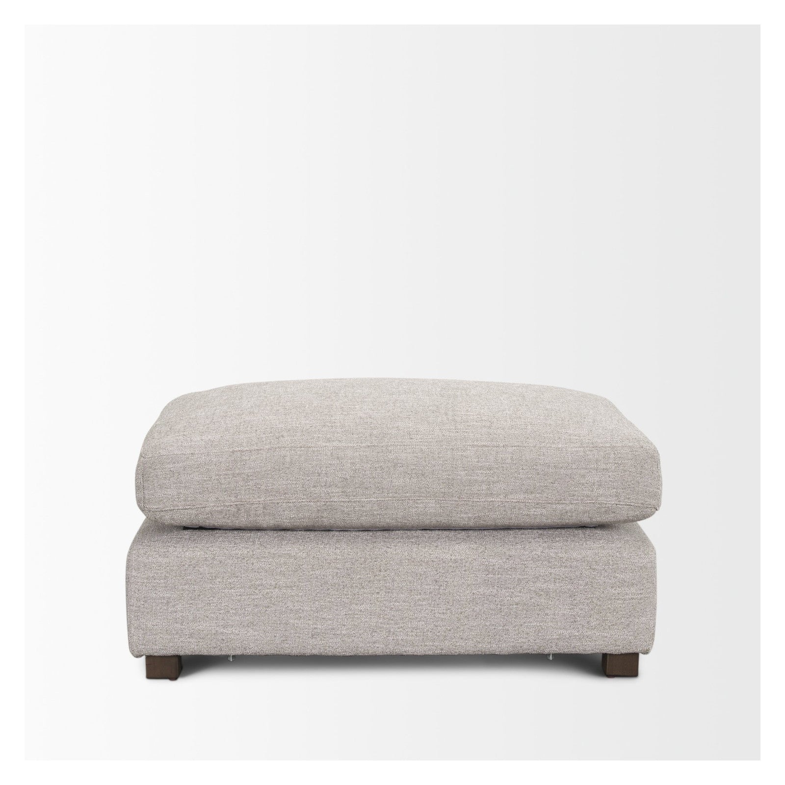 Halston Small Ottoman Light Gray Performance Fabric by Mercana at ZIN Home