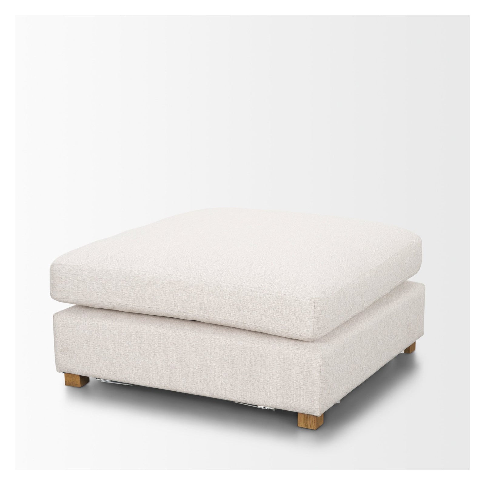 Halston Large Ottoman Oatmeal Performance Fabric by Mercana at ZIN Home