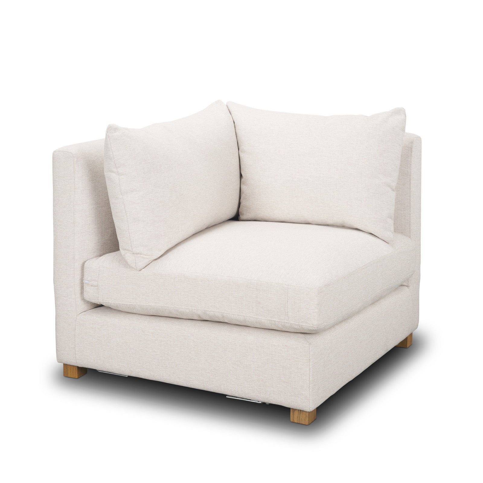 Halston Corner Sectional Piece Oatmeal Performance Fabric by Mercana at ZIN Home