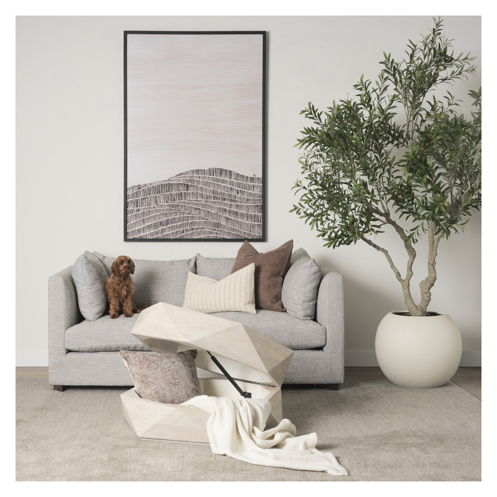 Halston Arm Pillow Light Gray Performance Fabric by Mercana at ZIN Home