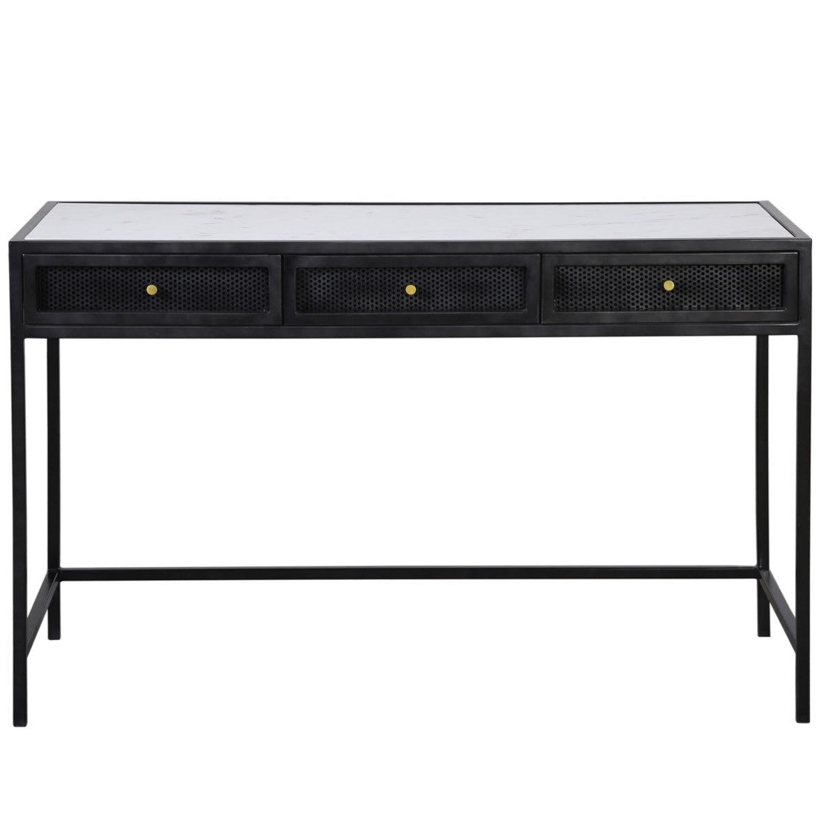 Alaina Iron and Marble Writing Desk 48"