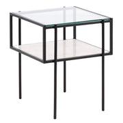 Travis Glass and Marble Side Table