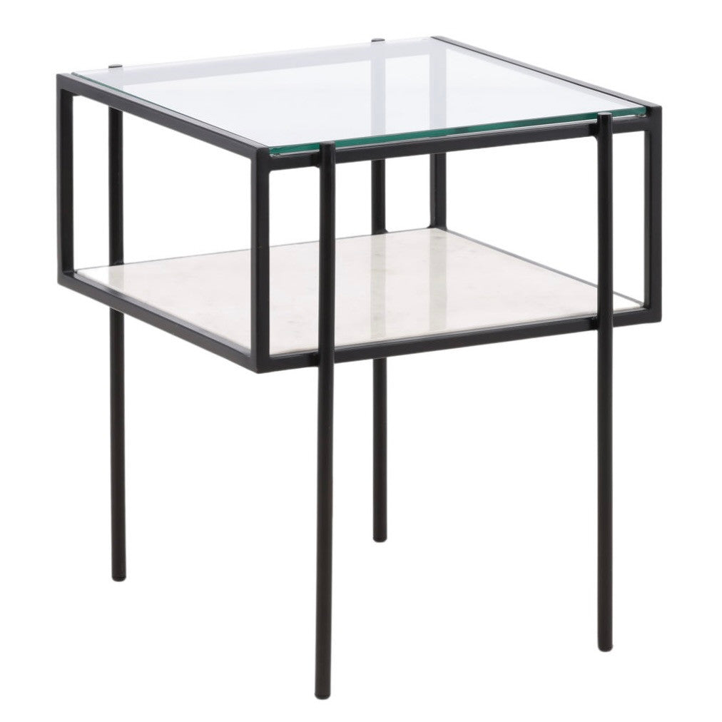 Travis Glass and Marble Side Table