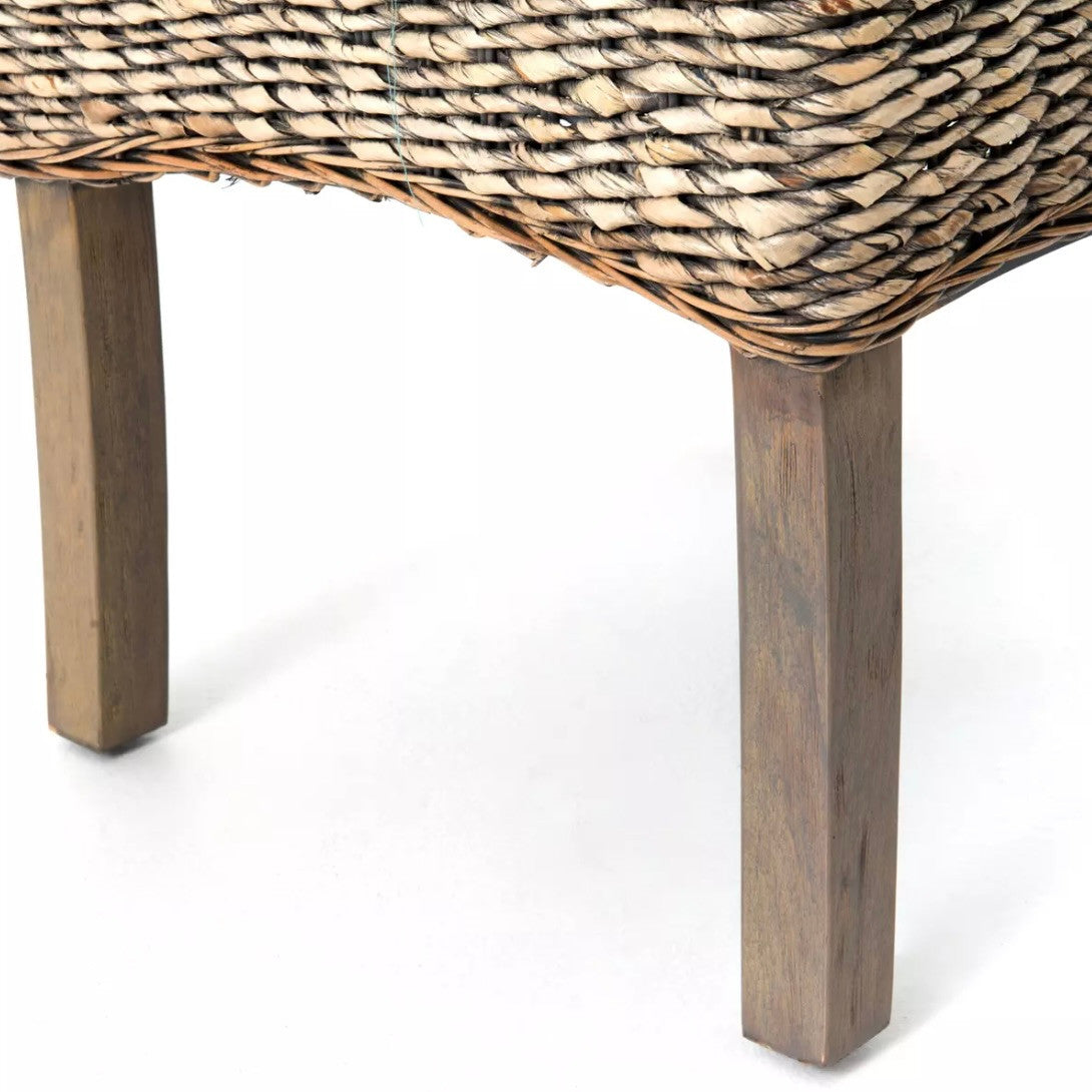 Banana Leaf Woven Dining Side Chair - Grey Wash
