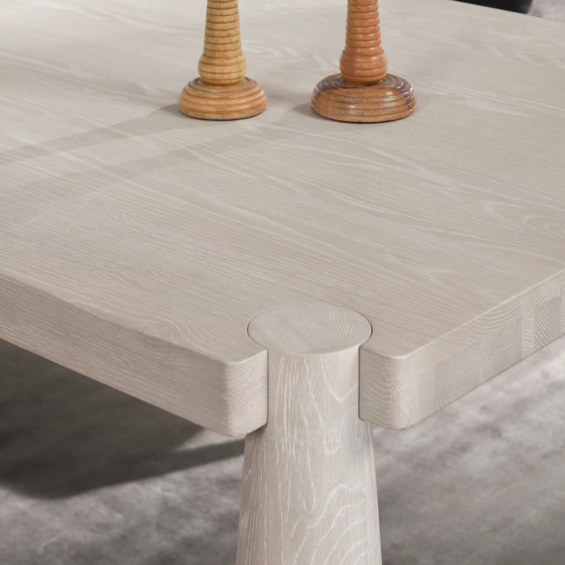 Austin Oak Wood Dining Table 102" in Milk White