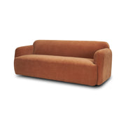 Saga Stonewashed Rust Chenille Fabric 3 Seater Sofa by Mercana at ZIN Home