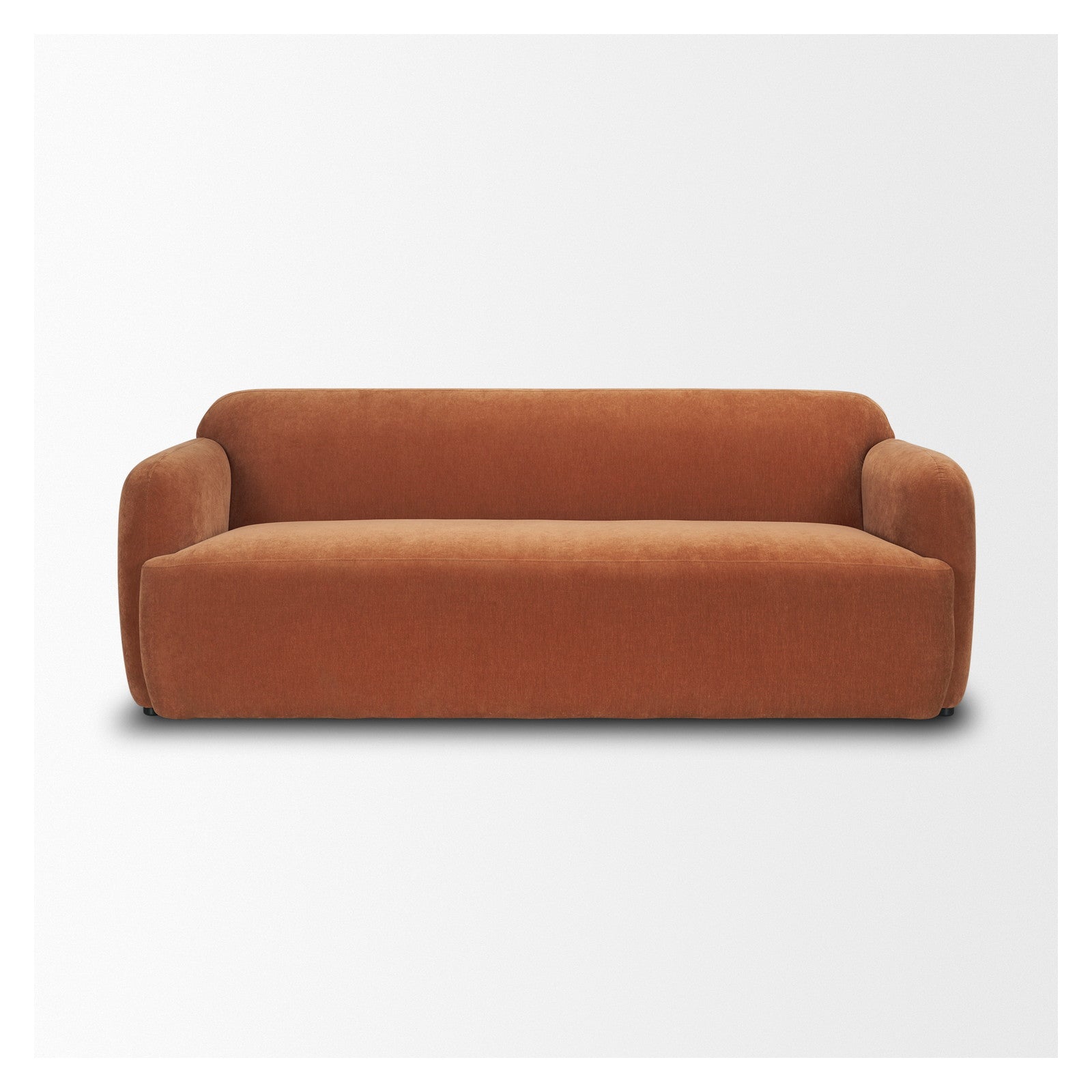 Saga Stonewashed Rust Chenille Fabric 3 Seater Sofa by Mercana at ZIN Home