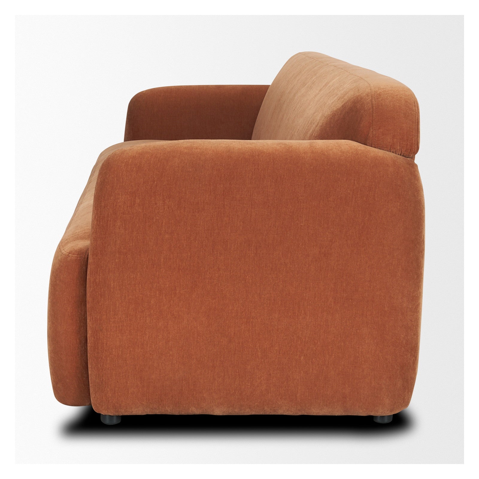 Saga Stonewashed Rust Chenille Fabric 3 Seater Sofa by Mercana at ZIN Home