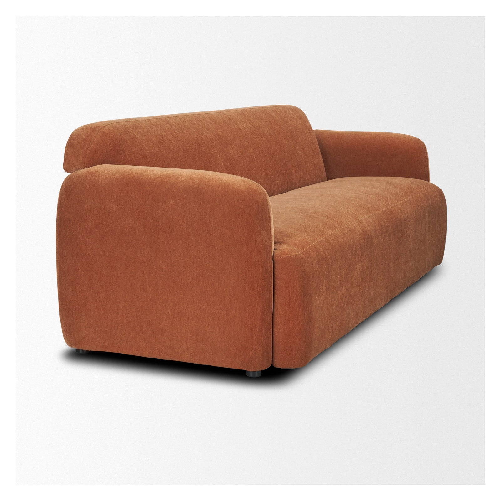 Saga Stonewashed Rust Chenille Fabric 3 Seater Sofa by Mercana at ZIN Home