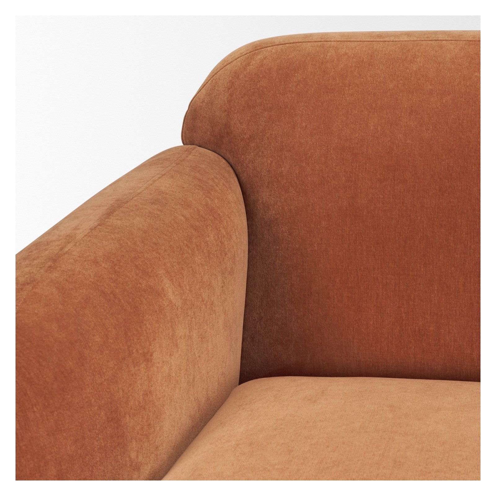 Saga Stonewashed Rust Chenille Fabric 3 Seater Sofa by Mercana at ZIN Home
