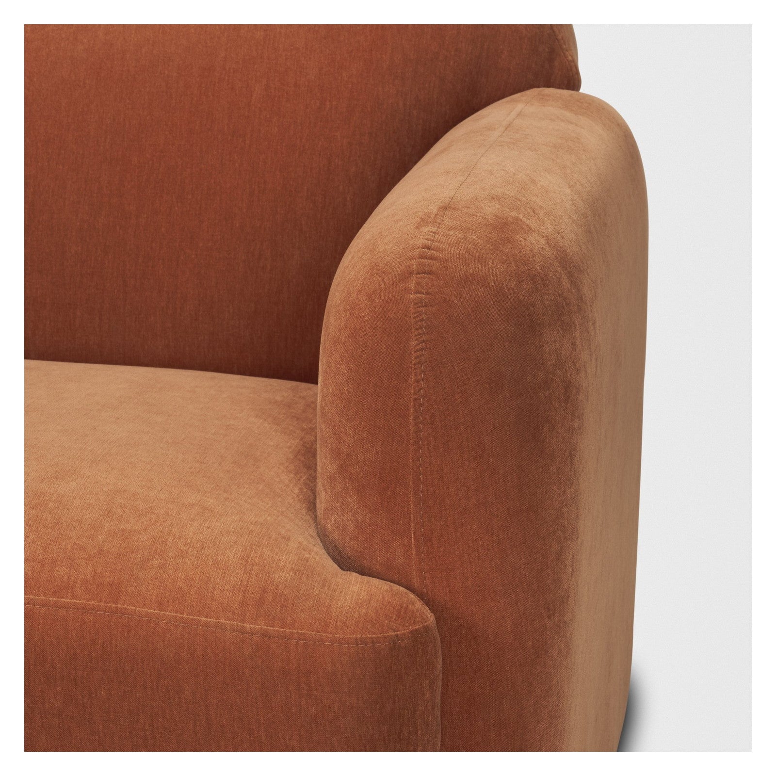 Saga Stonewashed Rust Chenille Fabric 3 Seater Sofa by Mercana at ZIN Home
