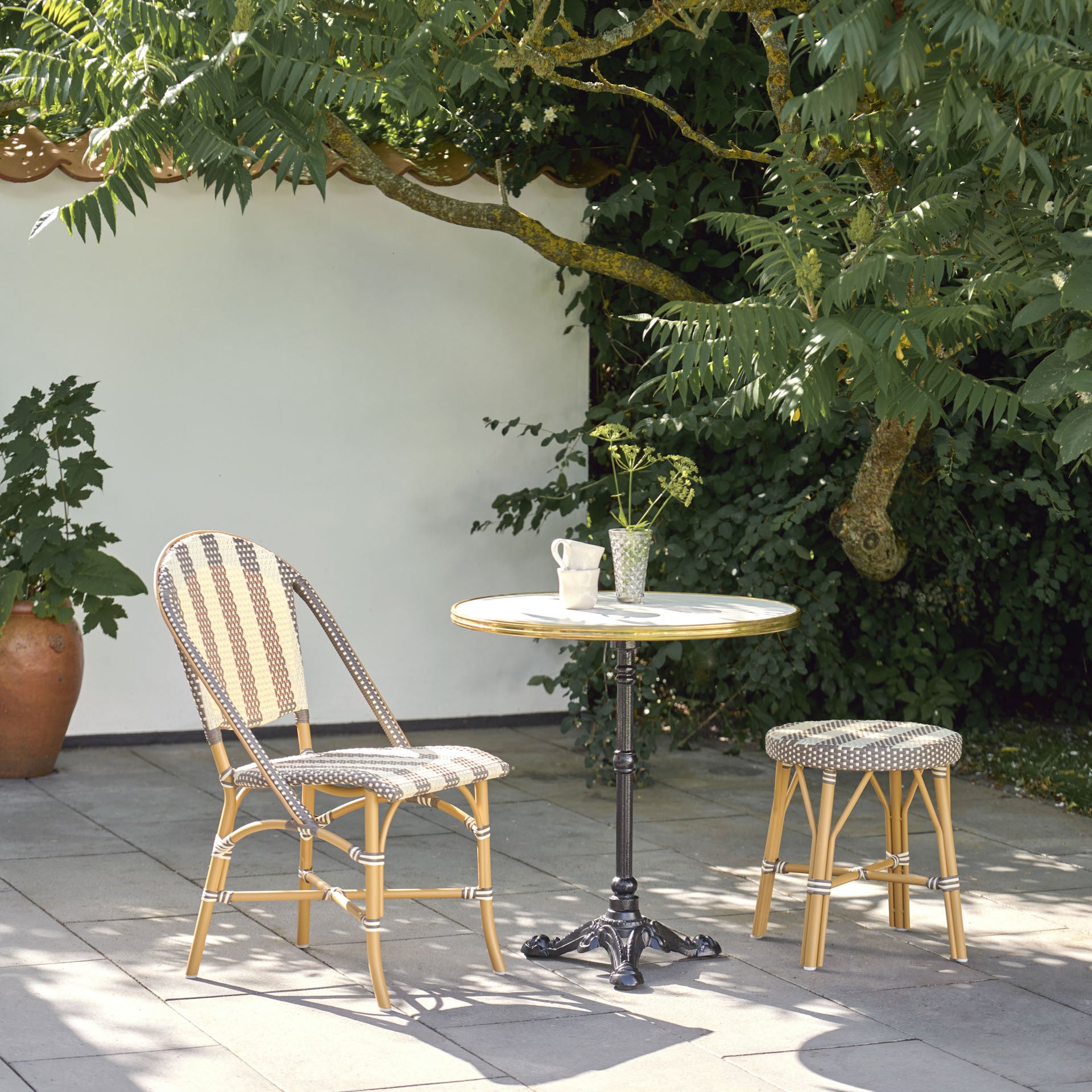 Sofie Outdoor Bistro Side Chair - Stripe by Sika Design - view 4