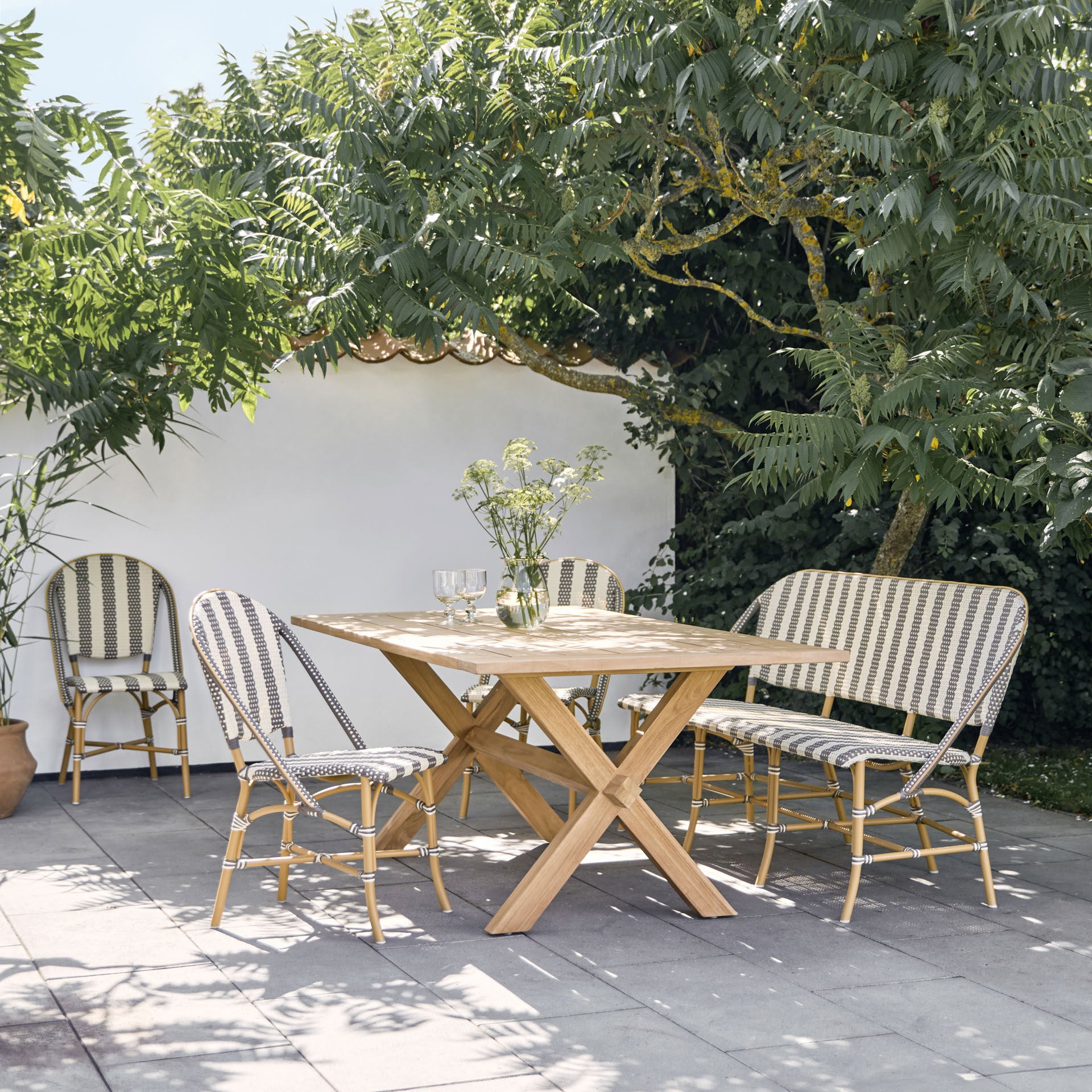 Sofie Outdoor Bistro Side Chair - Stripe by Sika Design - view 2