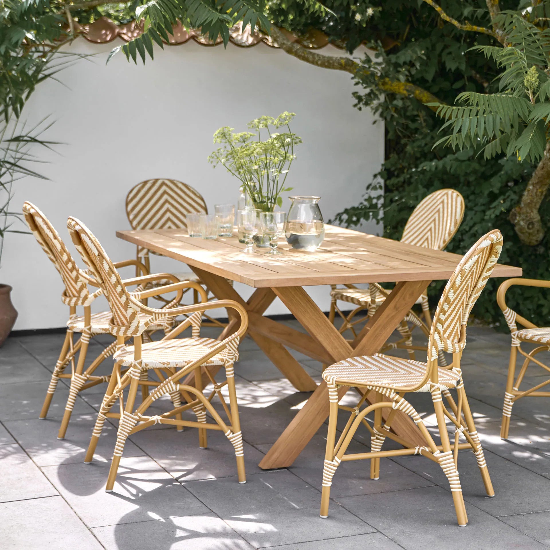 Isabell Outdoor Bistro Side Chair - Chevron by Sika Design - view 2