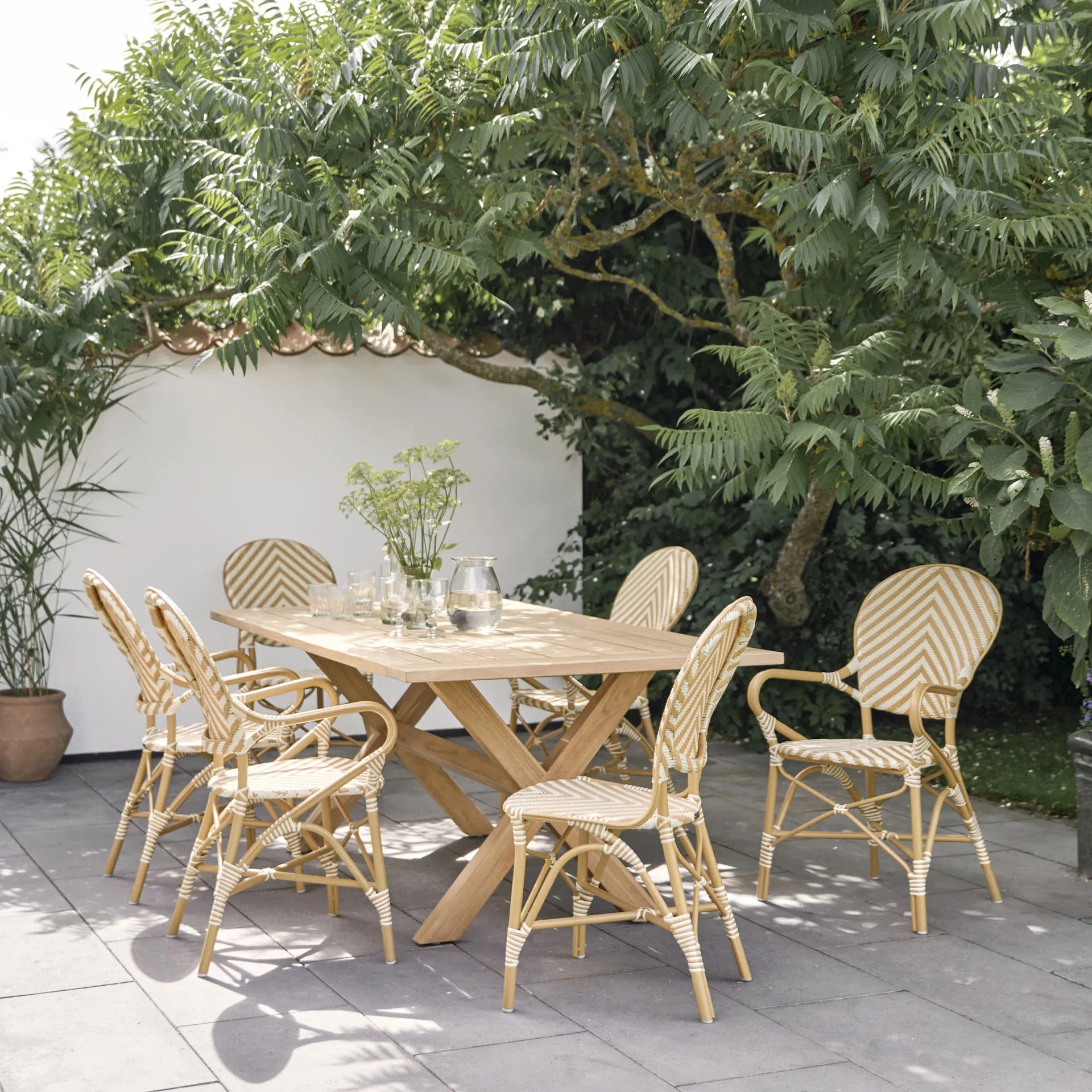 Isabell Outdoor Bistro Side Chair - Chevron by Sika Design - view 4