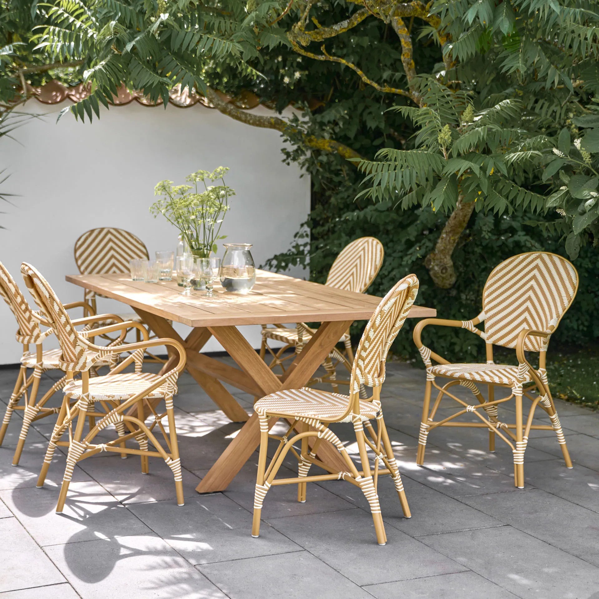 Isabell Outdoor Bistro Arm Chair - Chevron by Sika Design - view 2